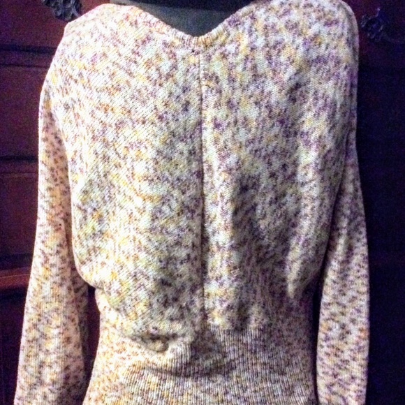 Off the shoulder, cross over front size L sweater.  Fits med-lg - Picture 3 of 4